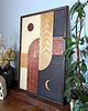 obrazy Drewniana dekoracja mid-century. "Dzień i noc". Obraz midcentury, boho. 3
