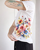 t-shirt damskie Kwiaty na boku Biały Oversize 3