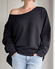 bluza bez kaptura damska Gruby Oversize Kreska Tył Czarna Max Z 2