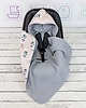 kocyki, kołderki, pościel dla dzieci Bawełniany Kocyk do fotelika Newborn - Pingwinki Róż 7