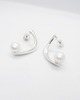 kolczyki srebrne PEARL / glossy silver earrings with white pearl 3