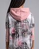bluza z kapturem damska Bluza Auri Lili Guna Paryż różowe parasolki oversize M/38 unikat 5