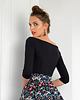 t-shirt damskie Czarna bluzka hiszpanka 1