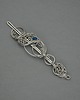 spinki i klamry do włosów Spinka do włosów i do szala ze szpilką ozdobna niebieski kwarc wire wrapping 1
