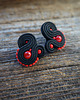 kolczyki soutache Czarno- czerwone kolczyki soutache 2