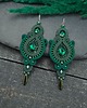 kolczyki soutache Kolczyki sutasz zielone wieczorowe długie z kryształkiem Margo 2