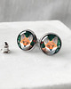 kolczyki szklane Wild Forest Fox kolczyki wkrętki dla eleganckiej kobiety 6