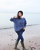 swetry damskie  Sweter handmade oversize  blue z wełną 1