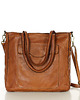 torby na ramię Torba shopper brązowa camel z kieszeniami skóra naturalna 4