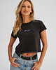 t-shirt damskie Krótka koszulka damska CROPPED sprany czarny 5
