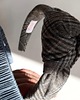 opaski do włosów Wełniana opaska supełkowa w kratkę Grey Check 5
