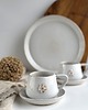filiżanki Taca / Patera + 2 białe filiżanki ceramiczne - Piegi ze stokrotką 4