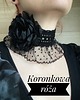 chokery Czarny koronkowy retro naszyjnik z czarną koronkową różą 3