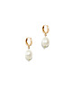 kolczyki pozłacane Kolczyki srebrne Irregular Pearl Earrings / Vintage Circles 1