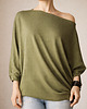 swetry damskie  Sweter nietoperz Oliwkowy krótki 1