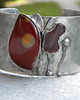 bransoletki wire wrapping Jaspis mokait    - BRANSOLETA MANKIET - CUFF 1