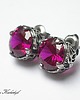 kolczyki wire wrapping Koronkowe -ruby sztyfty 2