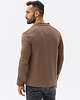 bluzy męskie Bluza męska rozpinana bez kaptura - brązowa V6 B1071 3