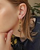 kolczyki z kamieniami Kolczyki koła z naturalnymi kamieniami i stali szlachetnej handmade 1