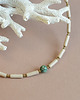 chokery Beżowy naszyjnik choker z turkusem afrykańskim 2