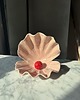 pojemniki na biżuterię Ceramiczna Muszla Muszelka Skarbiec z Perłą na Biżuterię Różowa 5