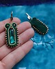 kolczyki soutache Szmaragd i złoto- kolczyki sutasz 3