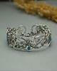bransoletki wire wrapping Bransoleta szeroka agat niebieski wire wrapping stal chirurgiczna 6