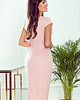 sukienki midi damskie 301-1 TAMARA Elegancka sukienka midi z PASKIEM - PUDROWY RÓŻ 3