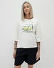 t-shirt damskie Bawełniana bluzka z oliwkami o luźnym kroju z rękawem 3/4 2