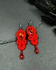 kolczyki soutache Czerwone eleganckie kolczyki sutasz z kryształkami 1