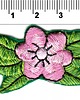 naszywki na ubrania Naszywka naprasowanka KWIATUSZEK Z LISTKAMI termoprzylepna haft 5,2x2,9cm 1