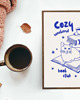 plakaty PLAKAT książki kot retro czytanie books prezent 1