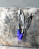kolczyki wire wrapping Srebrne delikatne kolczyki Fioletowe listki 3