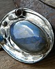 broszki Labradoryt / granat / kianit w listkach   - broszka 3