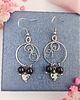 kolczyki z kamieniami Kolczyki Jaspis Dalmatyński i Onyks stal chirurgiczna handmade wirewrapping 1