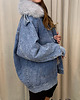 kurtki damskie Jeansowa ocieplana kurtka 1