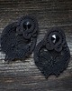 kolczyki soutache CZarne kolczyki z koronkowymi kwiatami 3