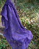 szale damskie Trójkątny szal z jedwabiu i merino, ręcznie dziergany, fioletowy 3