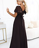 sukienki maxi damskie 694-2 MIRELLA Elegancka rozkloszowana sukienka maxi z cekinami - brąz 2