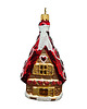 bombki Ręcznie Malowana Szklana Bombka Domek Miłości z Czerwonym Dachem i Sercami 4