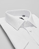 koszule męskie Jednolita koszula męska 00338 kr rękaw biały classic 1