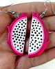 kolczyki z masy plastycznej Neonowe Różowe Kolczyki Smoczy Owoc 3