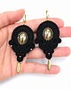 kolczyki soutache Marie czarno złote eleganckie wieczorowe kolczyki sutasz z hematytem 1
