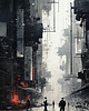 plakaty Futurystyczna Japonia, Cyberpunk - Plakat - Loft, Minimalizm 1