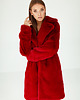 płaszcze damskie Czerwony Płaszcz ze Sztucznego Futra 3