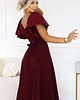 sukienki maxi damskie 694-3 MIRELLA Elegancka rozkloszowana sukienka maxi z cekinami - bordo 7