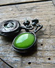 kolczyki wire wrapping zielone jabłuszko  - sztyfciki 2