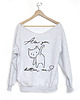 bluza bez kaptura damska Are you kittin me Szary gruby Z 1