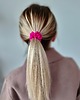 gumki do włosów Gumka jedwabna, scrunchie, gumka do włosów, gumka satynowa neonowa fuksja MINI 1