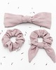 gumki do włosów Scrunchie/frotka muślin różowa 2